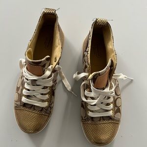 Coach gold sneakers sz 8